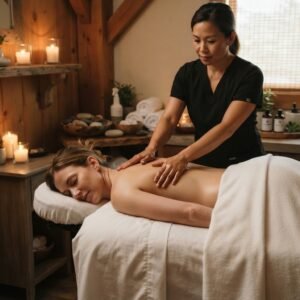 Massage californien dans un salon de bien-être à Saint-Étienne